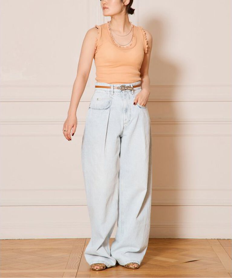 IENA LA BOUCLE「seamless basic./シームレスベーシック Flounce タンクトップ」|タンクトップ|