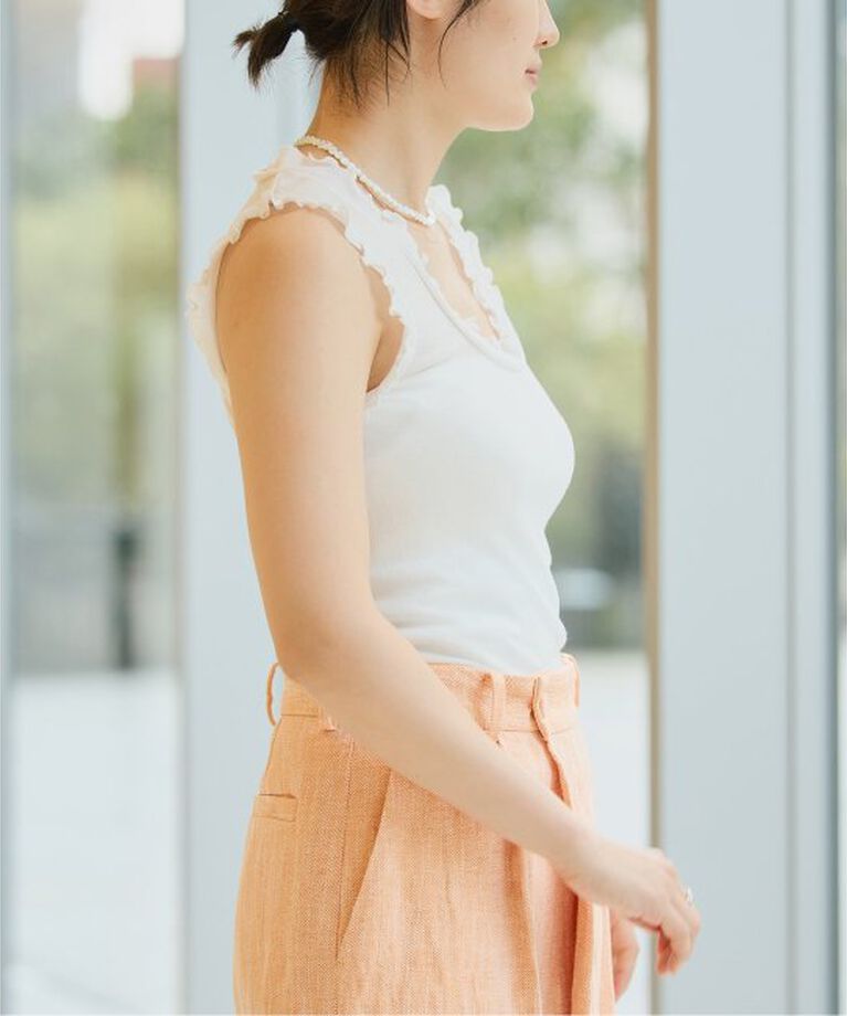 IENA LA BOUCLE「seamless basic./シームレスベーシック Flounce タンクトップ」|タンクトップ|