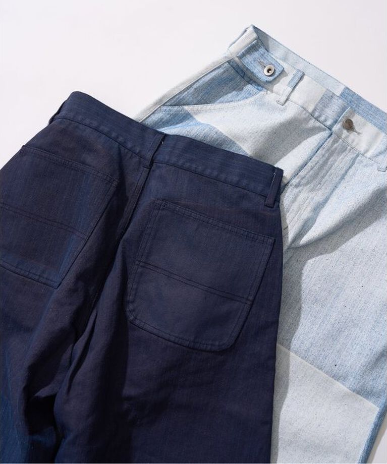 417 EDIFICE「Coating DENIM カーブレッグパンツ」|デニム|