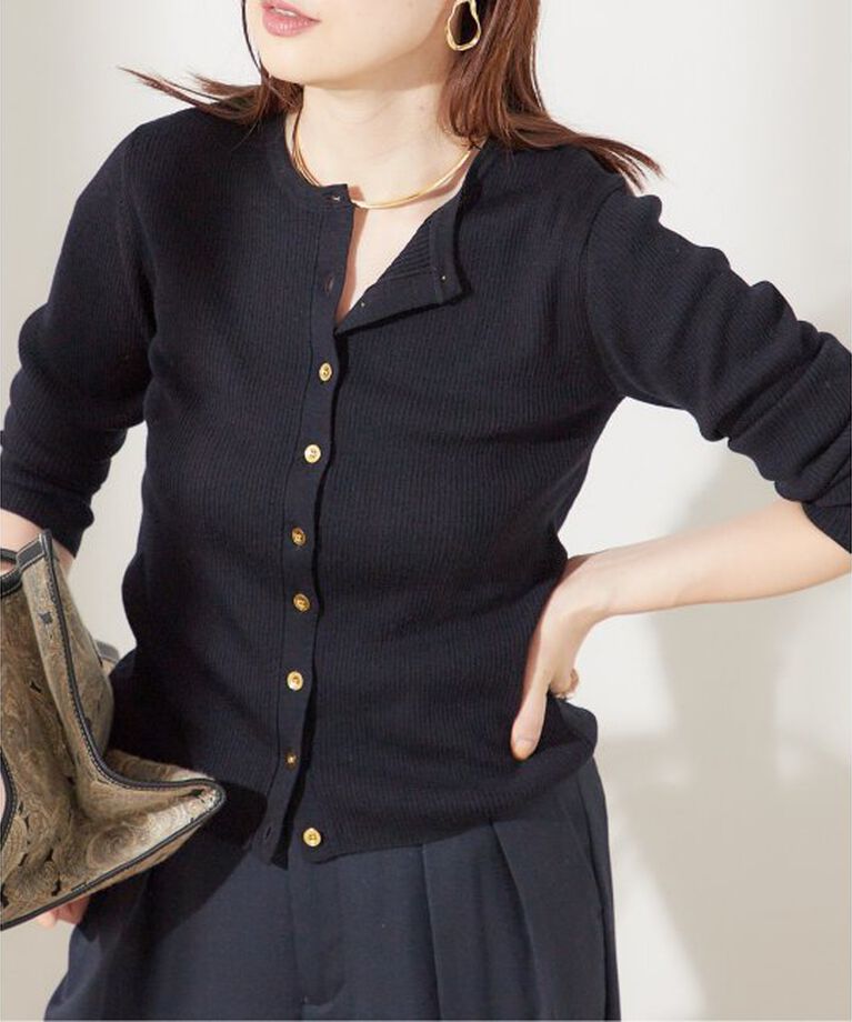 journal standard L'essage「リブカーディガン」|カーディガン|ネイビー