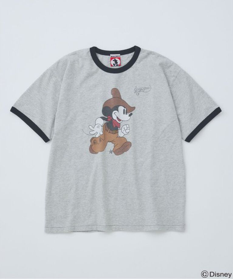 JOURNAL STANDARD「MICKEY MOUSE / ミッキー マウス  別注ウェスタンプリント Tシャツ」|Tシャツ・カットソー|グレー