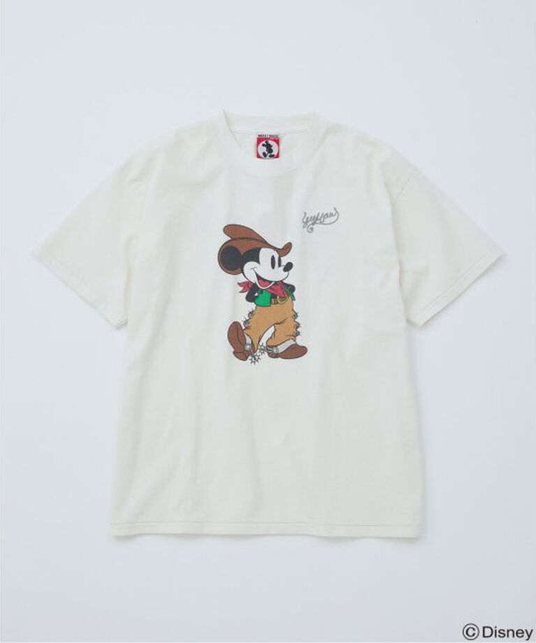 JOURNAL STANDARD「MICKEY MOUSE / ミッキー マウス  別注ウェスタンプリント Tシャツ」|Tシャツ・カットソー|ホワイト