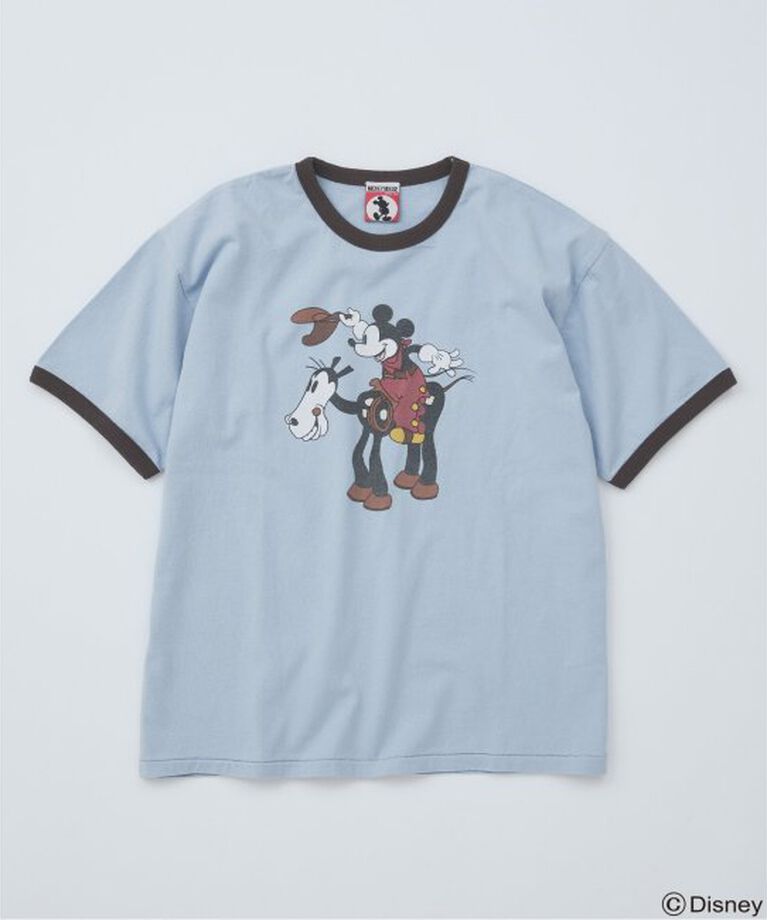 JOURNAL STANDARD「MICKEY MOUSE / ミッキー マウス  別注ウェスタンプリント Tシャツ」|Tシャツ・カットソー|ネイビー B