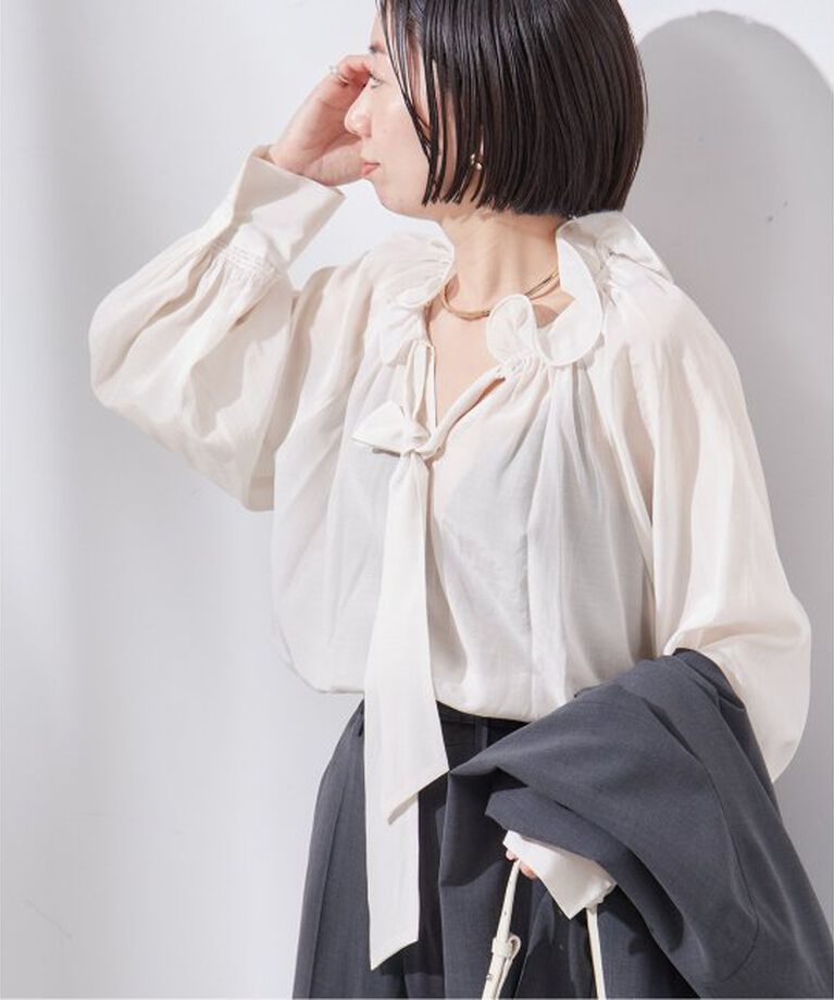 journal standard L'essage「【SP】フリルカラーリボンブラウス」|シャツ・ブラウス|