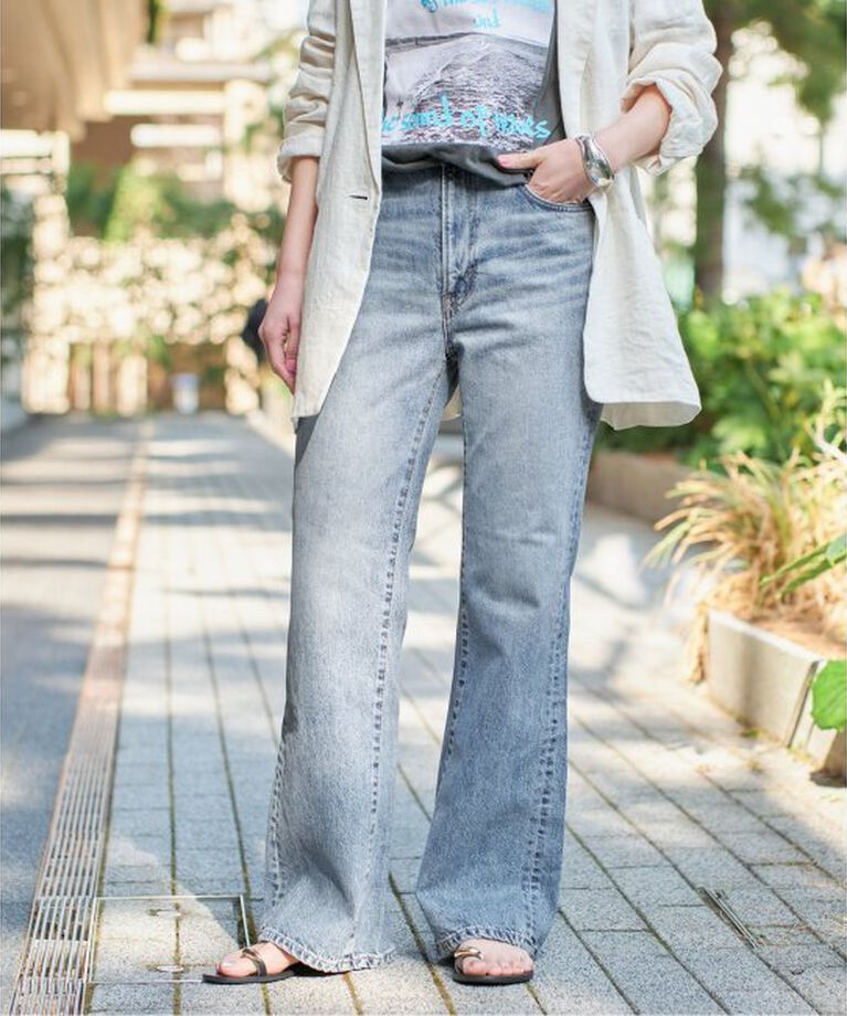 Spick and Span「《追加》SOMETHING / サムシング LISA VINTAGE FLARE」|デニム|サックスブルー