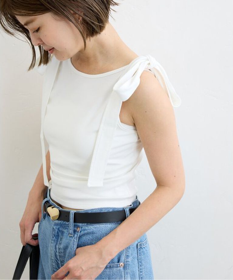 U by SPICK&SPAN「ショルダーリボンタンクトップ」|タンクトップ|