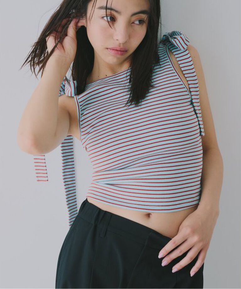 U by SPICK&SPAN「ショルダーリボンタンクトップ」|タンクトップ|ブルー A