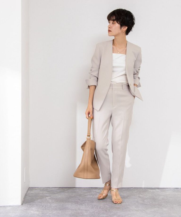 NOLLEY'S sophi「《セットアップ対応》ウォッシャブルダブルクロステーパードパンツ」|その他|