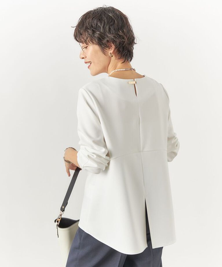 NOLLEY'S sophi「《セットアップ対応》UVカット/接触冷感 ダンボールバックスリットブラウス」|シャツ・ブラウス|ホワイト