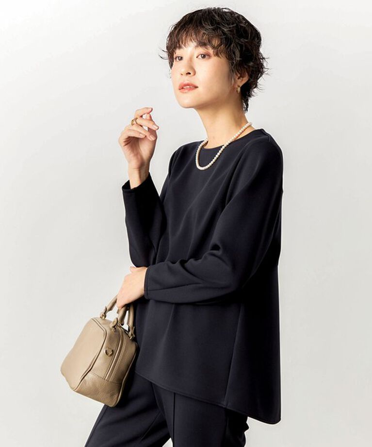 NOLLEY'S sophi「《セットアップ対応》UVカット/接触冷感 ダンボールバックスリットブラウス」|シャツ・ブラウス|ネイビー