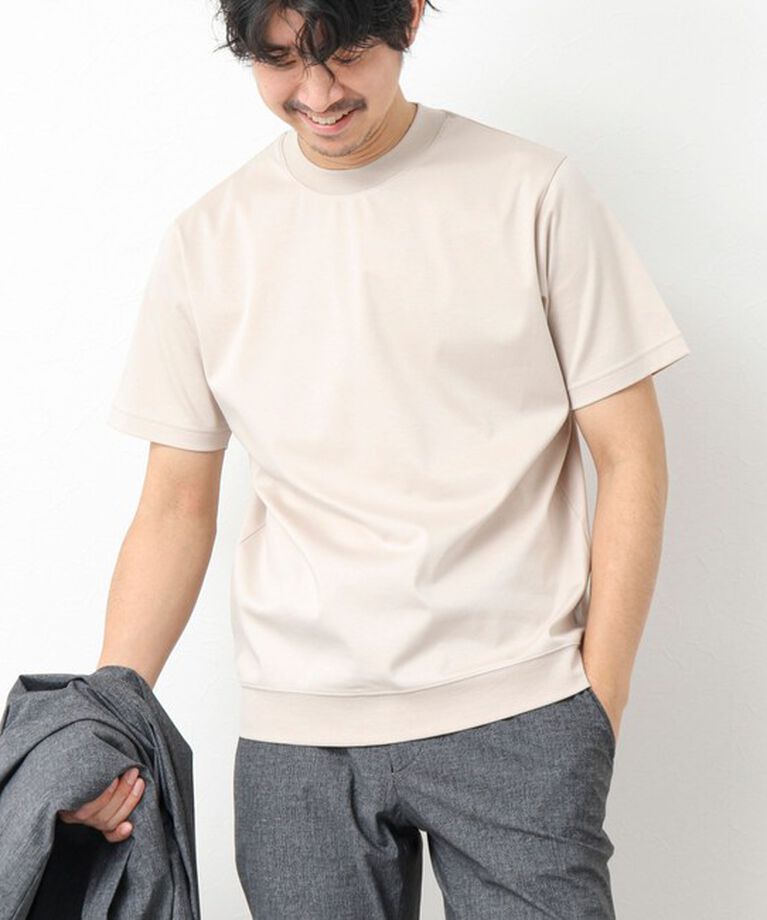 NOLLEY'S goodman「《ビジカジ対応》シルケットスムースドレスTシャツ 25SS」|Tシャツ・カットソー|グレーベージュ