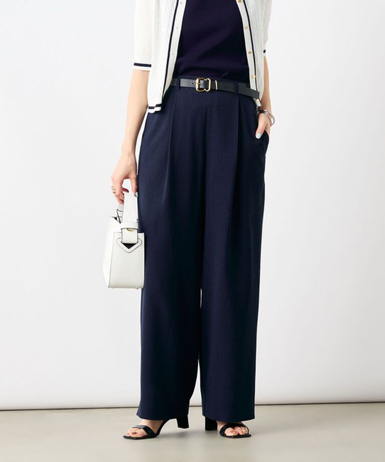 NOLLEY'S「《セットアップ対応》ウォッシャブル麻調タックワイドパンツ」|その他|