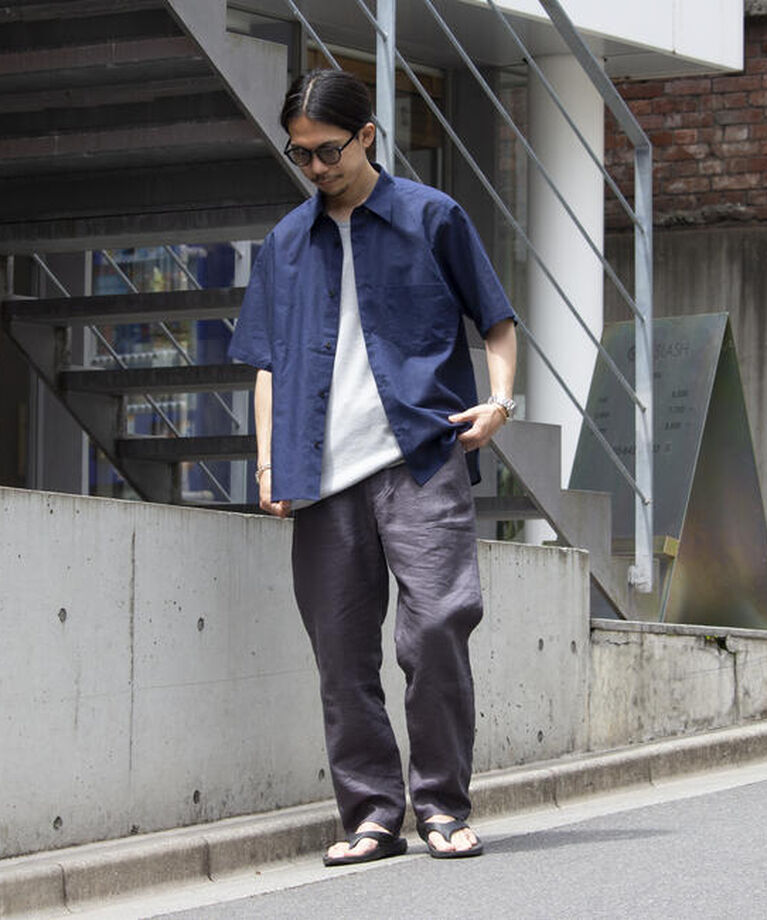 GLOSTER「【GLOSTER/グロスター】コットンリネン 半袖シャツ レギュラーカラー 綿麻」|シャツ・ブラウス|