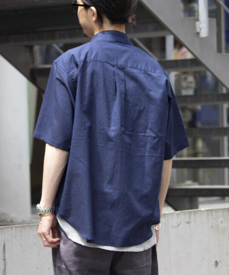 GLOSTER「【GLOSTER/グロスター】コットンリネン 半袖シャツ レギュラーカラー 綿麻」|シャツ・ブラウス|