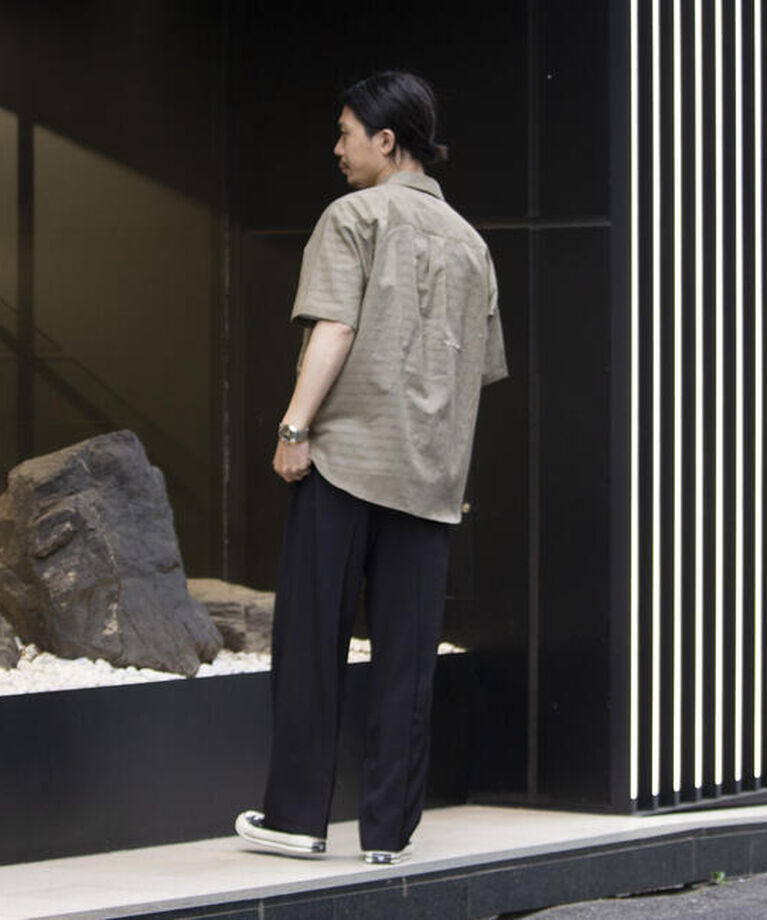 GLOSTER「【GLOSTER/グロスター】コットンリネン 半袖シャツ レギュラーカラー 綿麻」|シャツ・ブラウス|