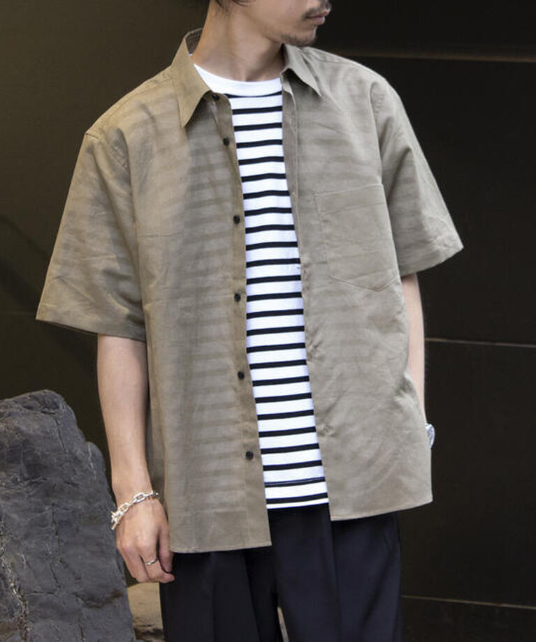GLOSTER「【GLOSTER/グロスター】コットンリネン 半袖シャツ レギュラーカラー 綿麻」|シャツ・ブラウス|