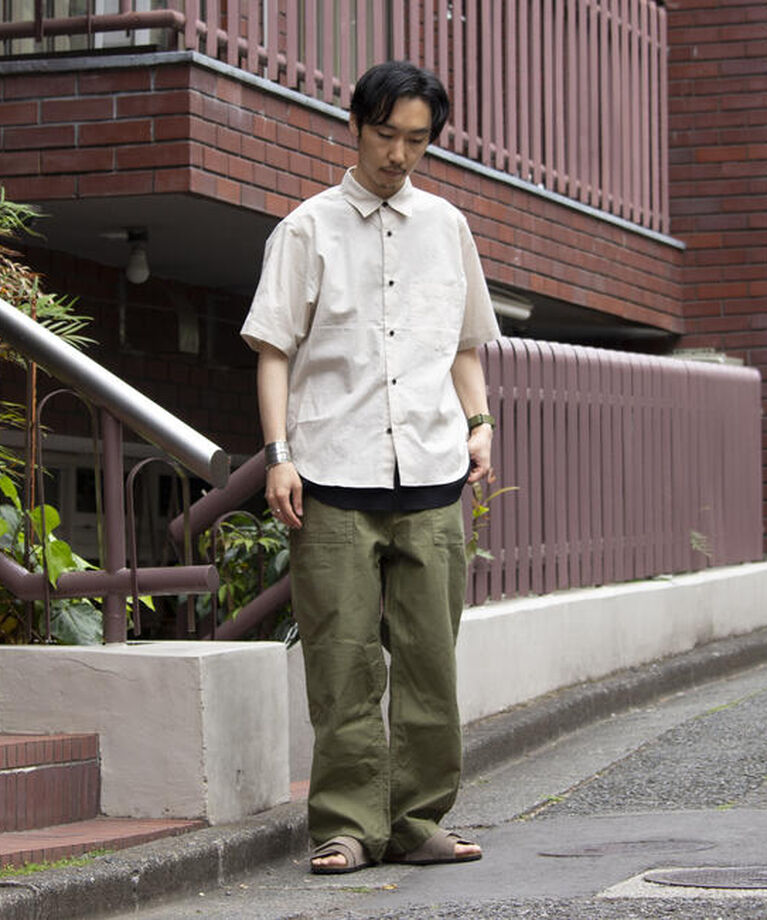 GLOSTER「【GLOSTER/グロスター】コットンリネン 半袖シャツ レギュラーカラー 綿麻」|シャツ・ブラウス|