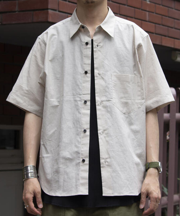GLOSTER「【GLOSTER/グロスター】コットンリネン 半袖シャツ レギュラーカラー 綿麻」|シャツ・ブラウス|