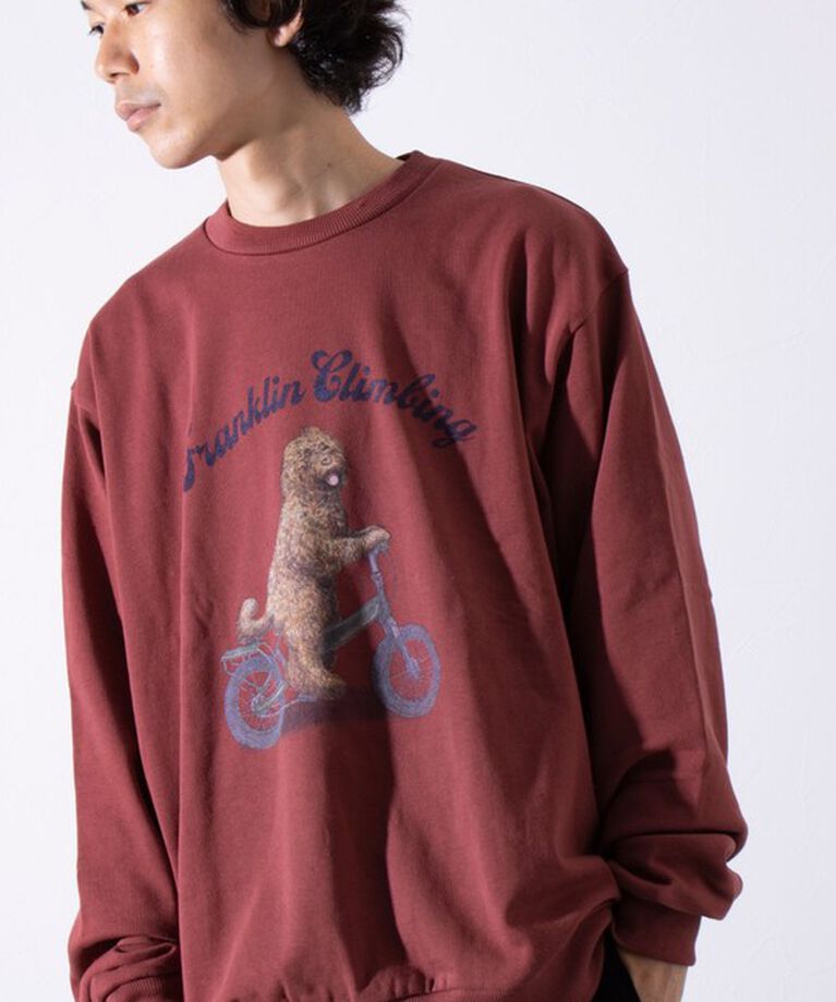 GLOSTER「【Franklin Climbing】ラブラドゥールドッグ＆バイク クルーネック プリントスウェット」|スウェット・ジャージ|