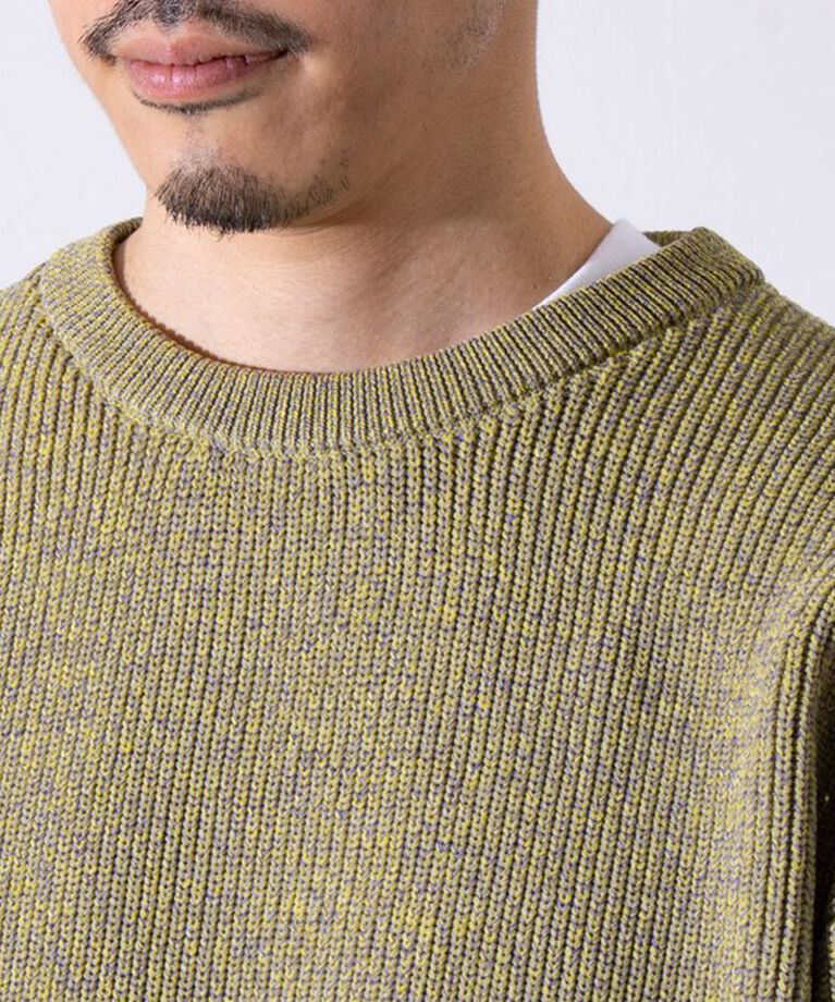 GLOSTER「【GLOSTER/グロスター】片畦編み ミックス クルーネック  プルオーバー ニット」|ニット・セーター|