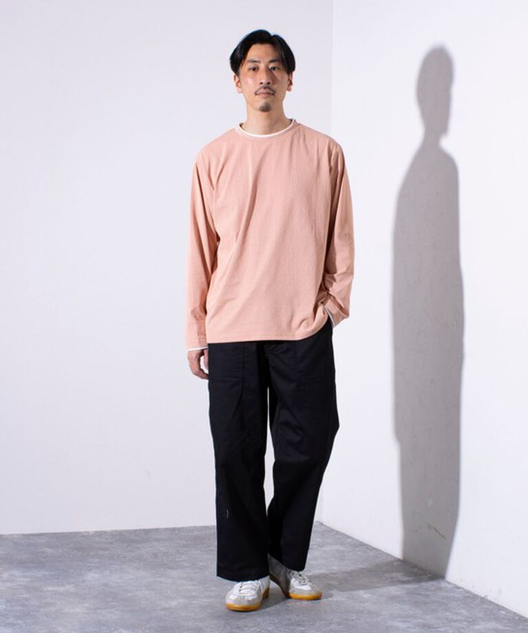 GLOSTER「【GLOSTER/グロスター】フェード加工 天竺 フェイクレイヤード ロングスリーブTシャツ ロンT」|Tシャツ・カットソー|