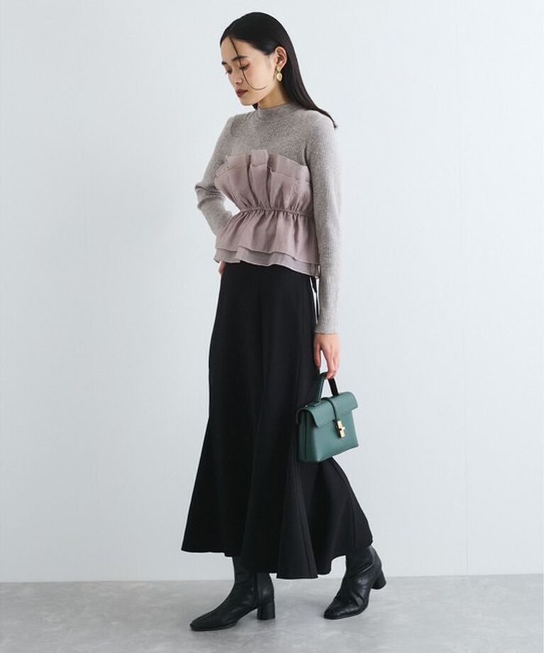 VIS「美easyウーリッシュバックレースアップマーメイドSK」|スカート|