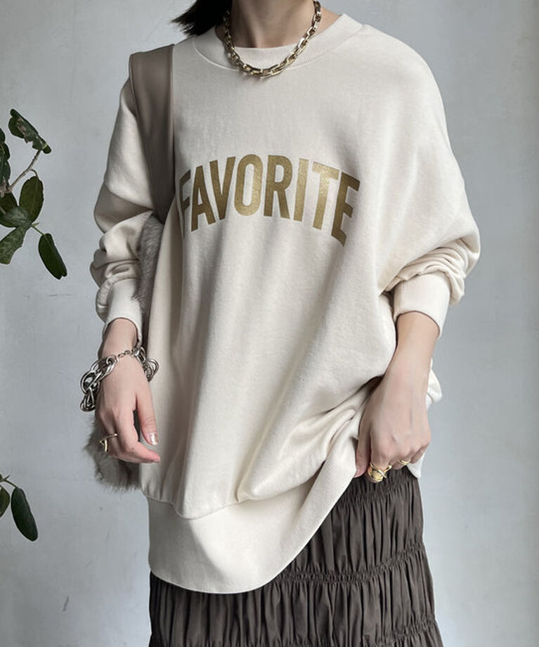 「グリッターロゴ2WAYプルオーバー」|Tシャツ・カットソー|エクリュ