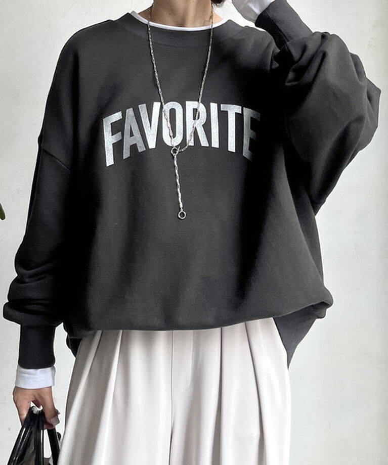  「グリッターロゴ2WAYプルオーバー」|Tシャツ・カットソー|
