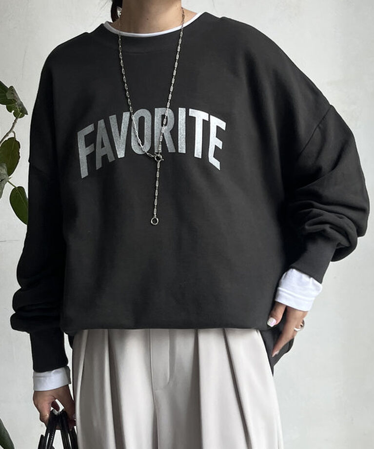  「グリッターロゴ2WAYプルオーバー」|Tシャツ・カットソー|