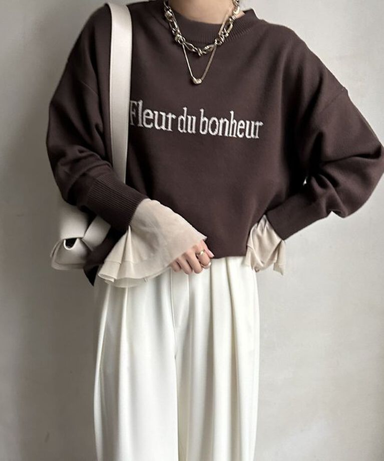  「チュール袖フレアTEE」|Tシャツ・カットソー|