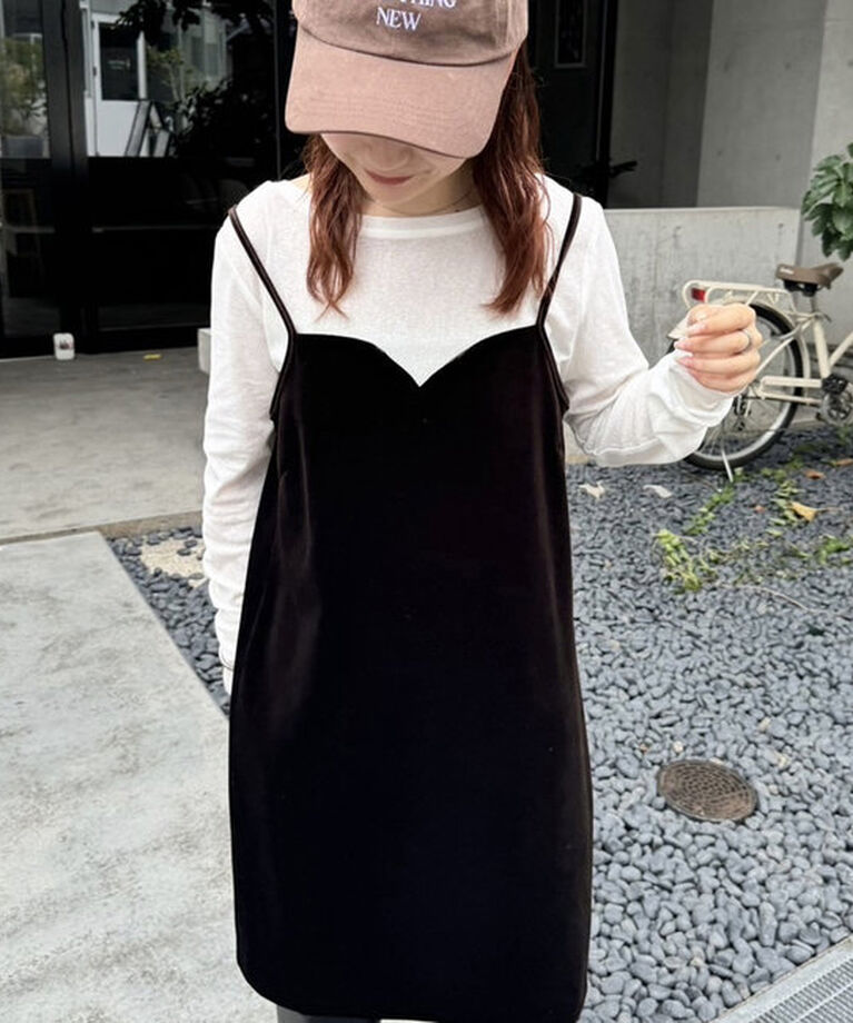  「【サイズ展開あり】ベロアミニワンピース」|ワンピース|