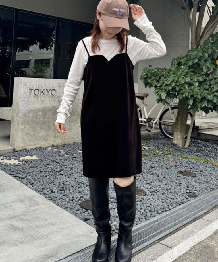  「【サイズ展開あり】ベロアミニワンピース」|ワンピース|