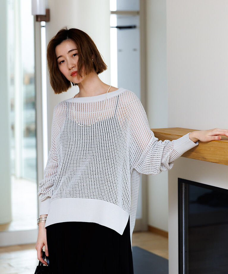 Rouge vif「グリットメッシュニットプルオーバー」|ニット・セーター|