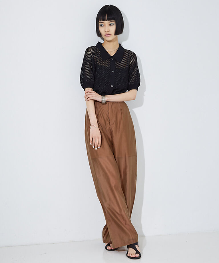 NOMINE「メッシュニットポロカーデ」|ポロシャツ|