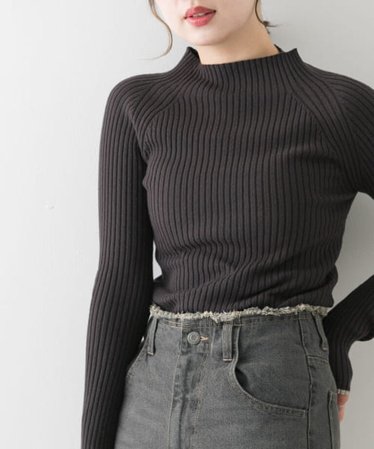 SENSE OF PLACE by URBAN RESEARCH「SENSE OF PLACE プチハイネックセーター」|ニット・セーター|BLK×GRY