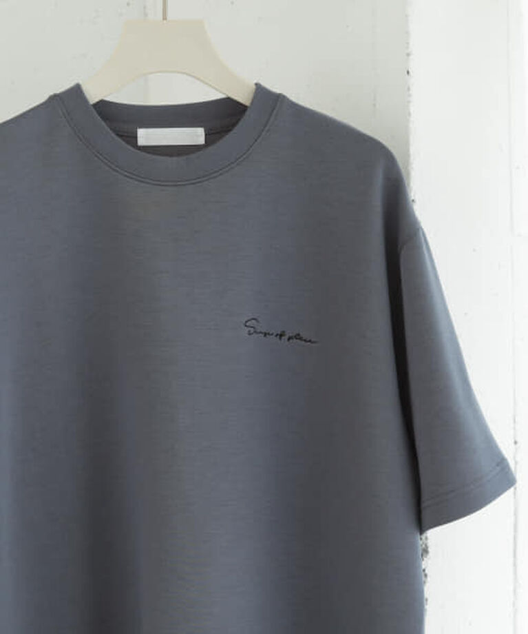 SENSE OF PLACE by URBAN RESEARCH「SENSE OF PLACE 『一部WEB限定カラー』『ユニセックス』シシュウダンボールポンチショートスリーブTシャツ」|Tシャツ・カットソー|BLU×BLK