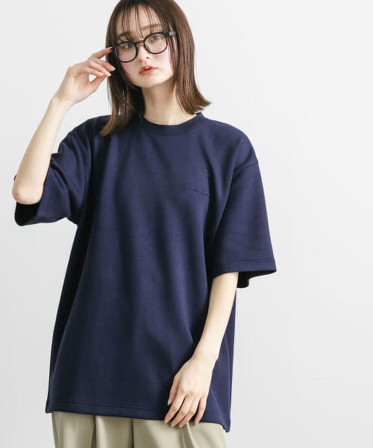 SENSE OF PLACE by URBAN RESEARCH「SENSE OF PLACE 『一部WEB限定カラー』『ユニセックス』シシュウダンボールポンチショートスリーブTシャツ」|Tシャツ・カットソー|D.NVY×BLK