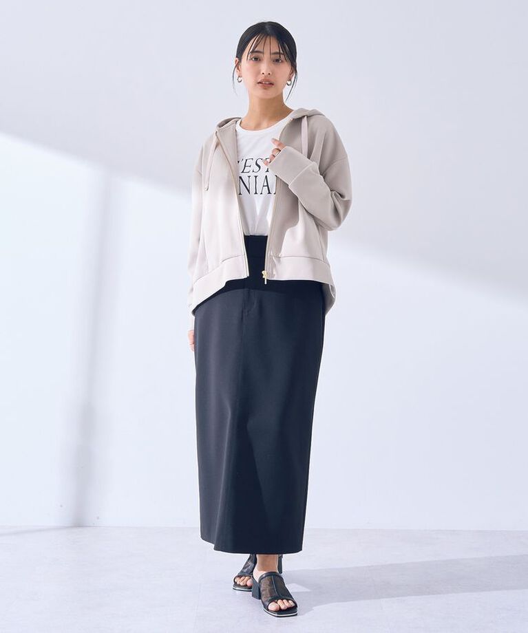 YECCA VECCA「バックプリーツZIPフーディ」|スウェット・ジャージ|