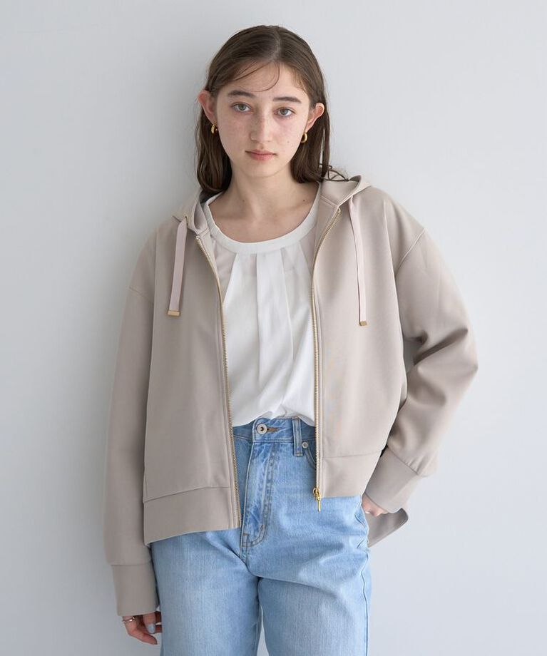 YECCA VECCA「バックプリーツZIPフーディ」|スウェット・ジャージ|