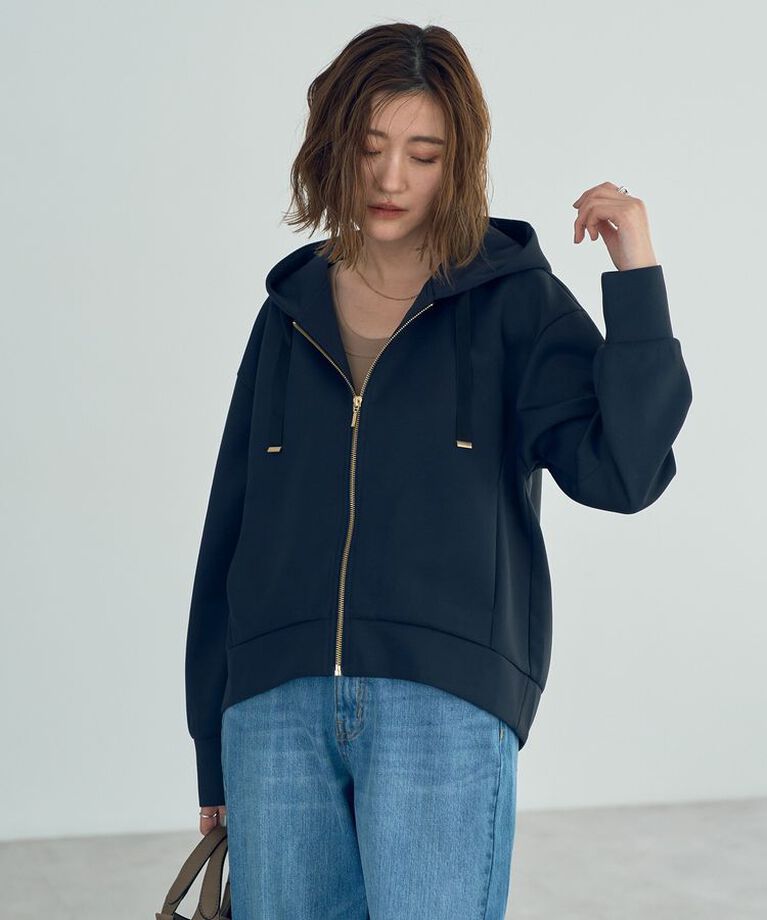 YECCA VECCA「バックプリーツZIPフーディ」|スウェット・ジャージ|