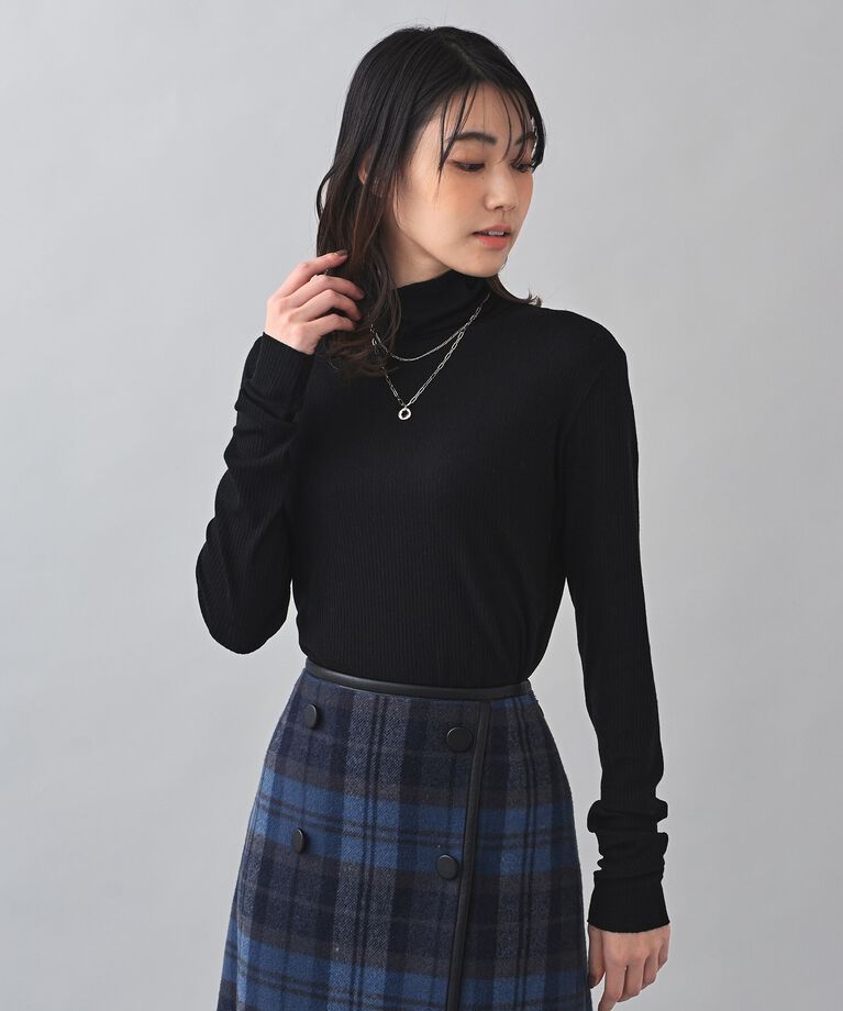UNTITLED「リブタートル シルキーカットソー」|Tシャツ・カットソー|