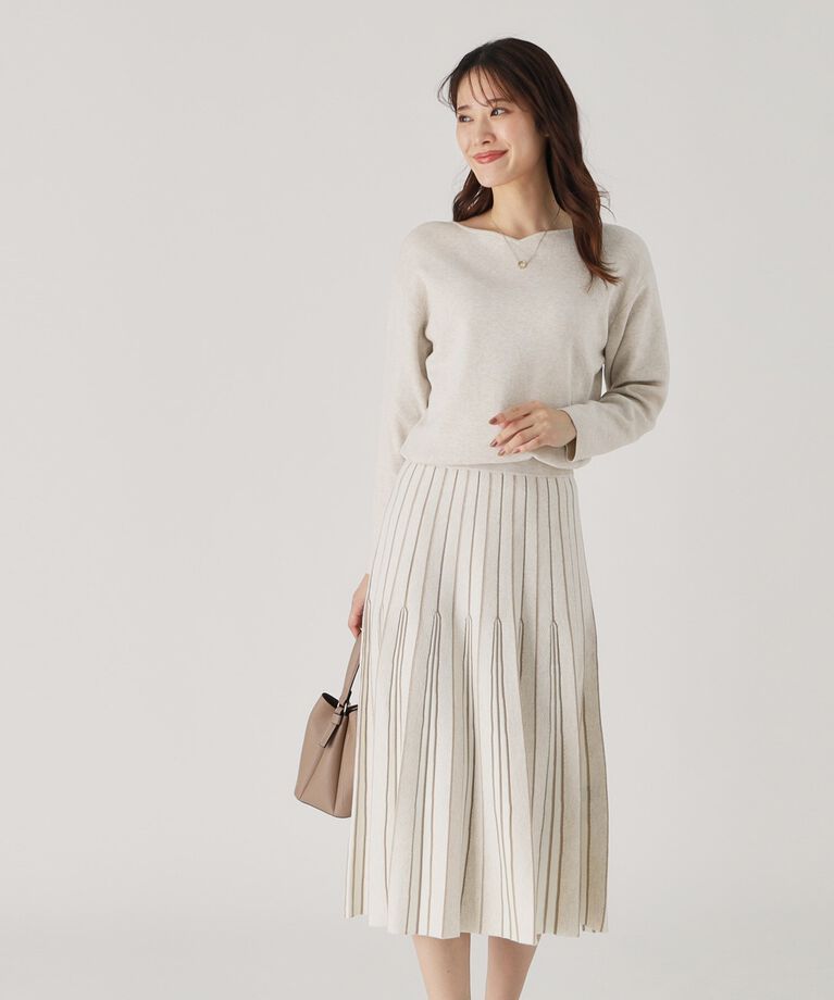 COUP DE CHANCE「【洗える／セットアップ／単品着回し◎】コーデがさっと決まる！上品ニットセットアップ」|スーツ|グレージュ(050)