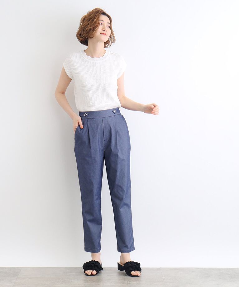 grove「＜接触冷感・多サイズ＞サマーハイパーストレッチテーパードパンツ」|その他|