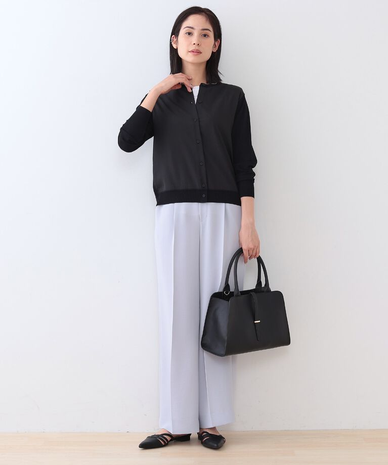 INDIVI「春SALE！【洗える】ブラウスコンビ ニットカーディガン」|カーディガン|