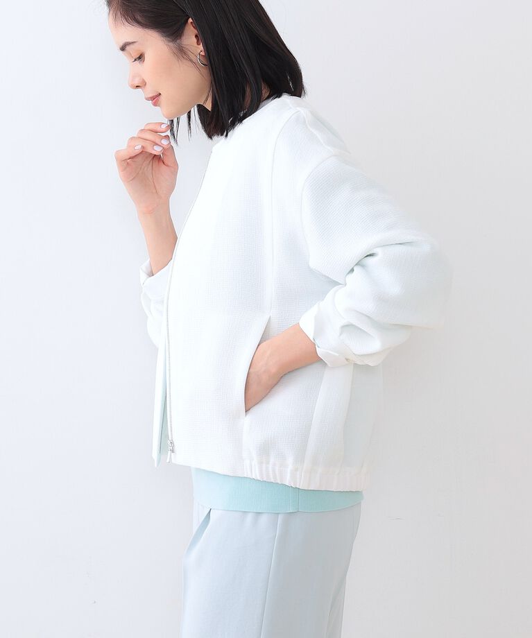 INDIVI「春SALE！【洗える】凹凸素材シンプルブルゾン」|ブルゾン・スタジャン|