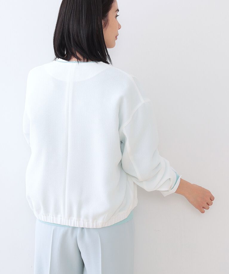 INDIVI「春SALE！【洗える】凹凸素材シンプルブルゾン」|ブルゾン・スタジャン|
