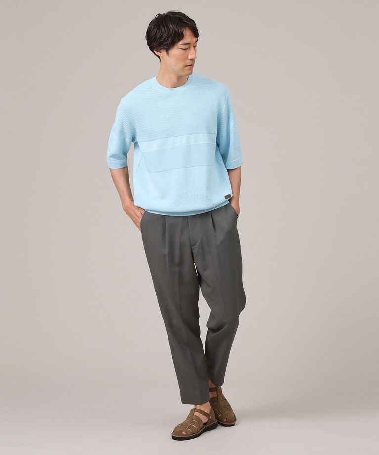 TAKEO KIKUCHI「【美濃和紙】5分袖 ニットTシャツ」|ニット・セーター|