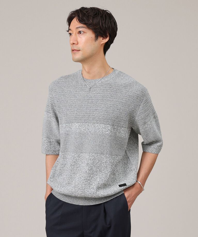 TAKEO KIKUCHI「【美濃和紙】5分袖 ニットTシャツ」|ニット・セーター|