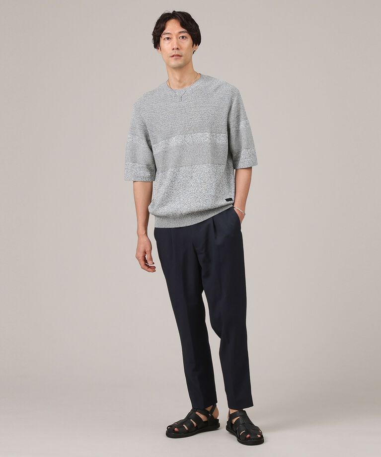 TAKEO KIKUCHI「【美濃和紙】5分袖 ニットTシャツ」|ニット・セーター|