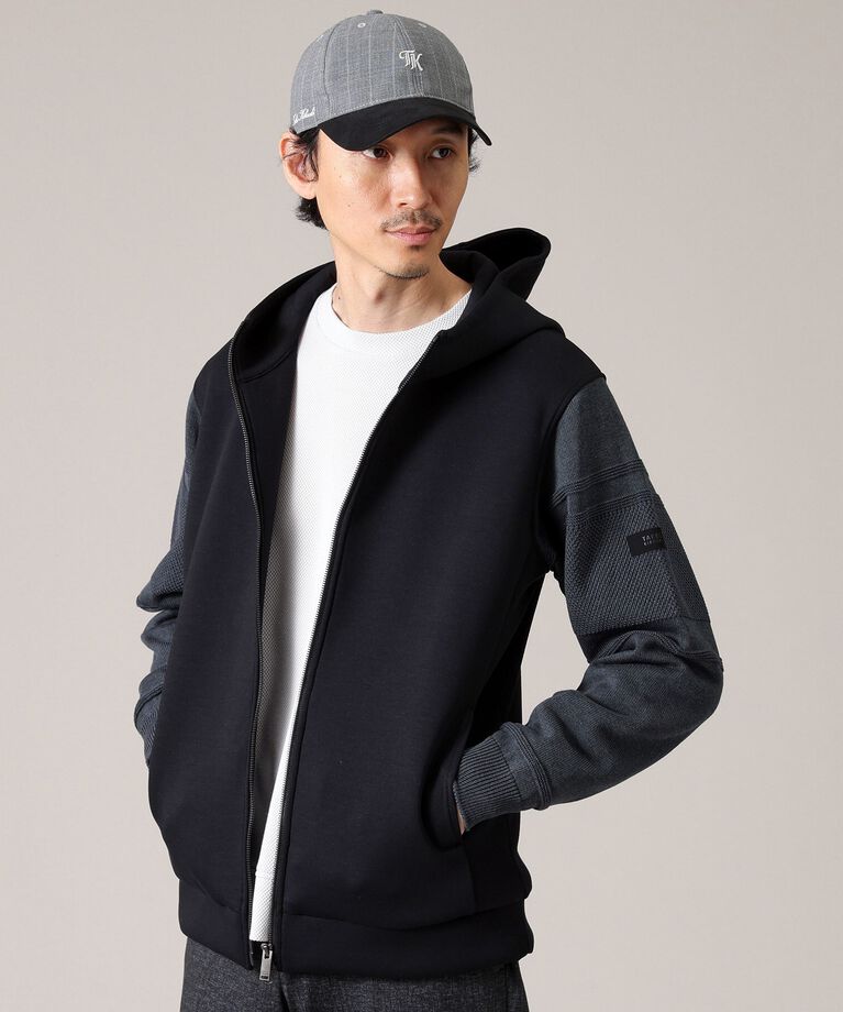 TAKEO KIKUCHI「【Made in JAPAN】ニットスリーブ ジップアップ パーカー」|パーカー|